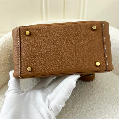 Hermes Mini Lindy in Gold Clemence Leather GHW