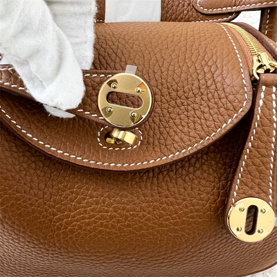 Hermes Mini Lindy in Gold Clemence Leather GHW