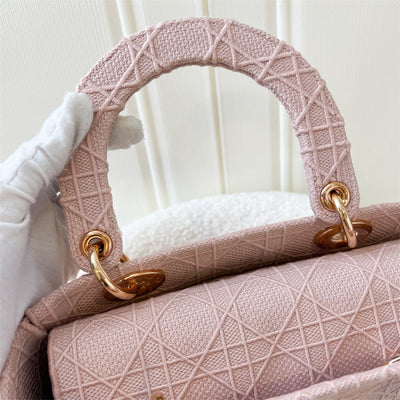 Dior Medium Lady D-Lite in Rosewood Pink Cannage Embroidery and RGHW