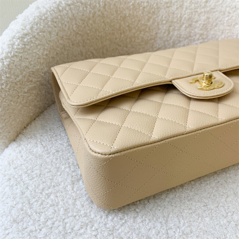 Chanel Classic Medium CF in Beige Caviar GHW