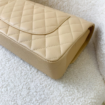 Chanel Classic Medium CF in Beige Caviar GHW