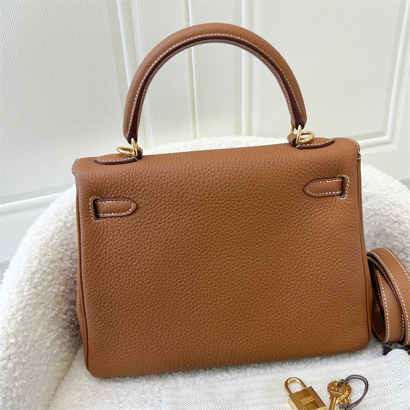 Hermes Kelly 25 in Gold Togo Leather and GHW