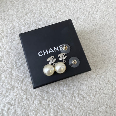 Chanel Classic CC Dangling Earrings with Pearls