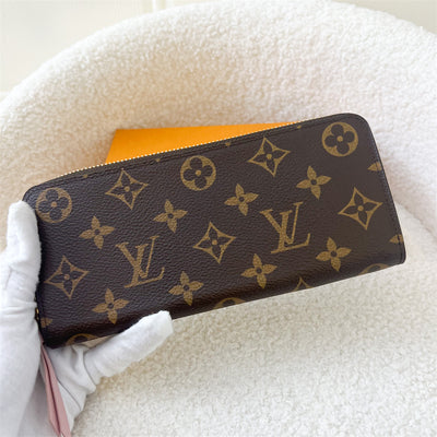 LV Clemence Long Wallet in Monogram Canvas and Pink Interior