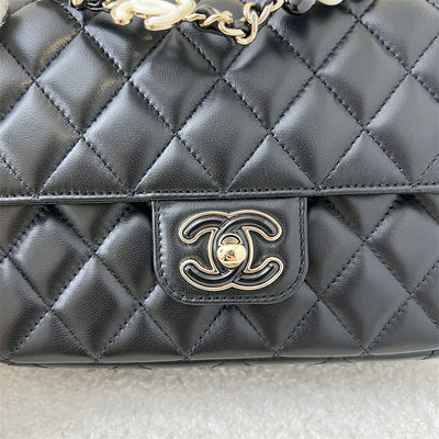 Chanel 23P Square Mini Flap in Black Lambskin LGHW