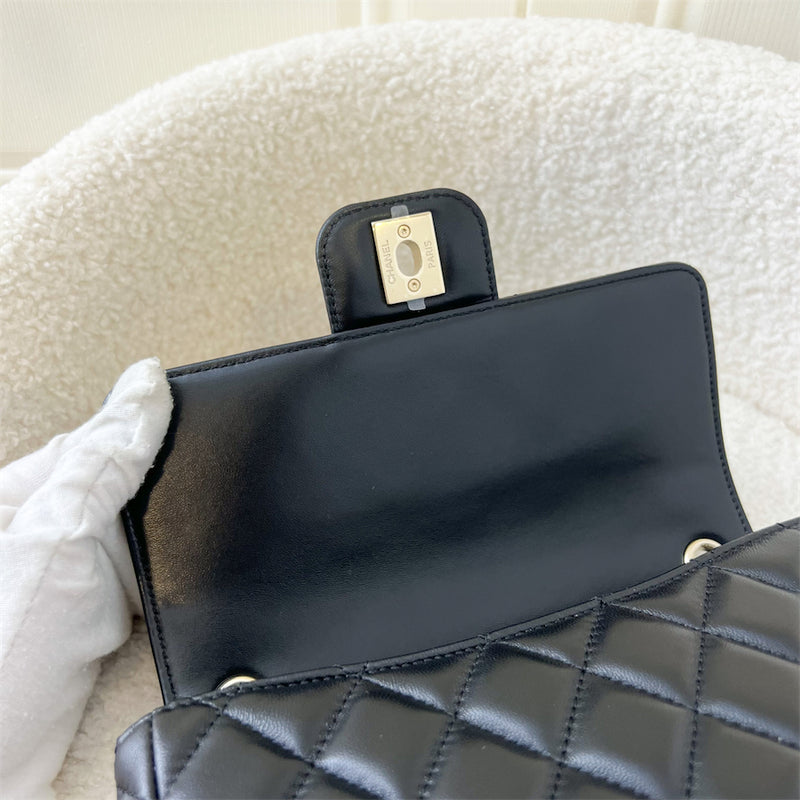 Chanel 23P Square Mini Flap in Black Lambskin LGHW