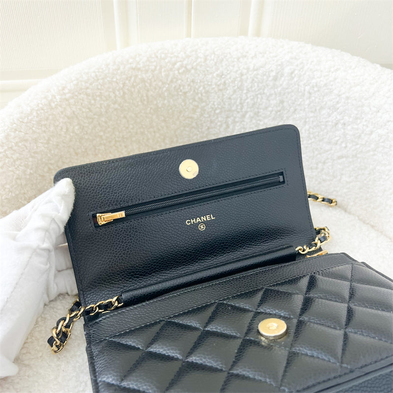 Chanel Classic Wallet on Chain WOC in Black Caviar GHW