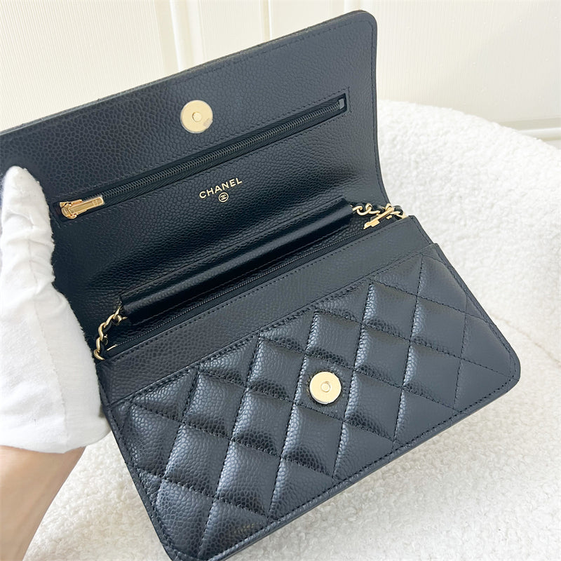 Chanel Classic Wallet on Chain WOC in Black Caviar GHW