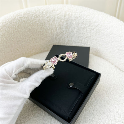 Chanel 23C VIP Gift Bracelet / Cuff with Pink Crystals (M)