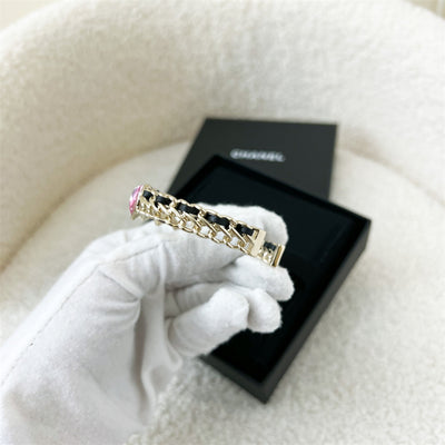Chanel 23C VIP Gift Bracelet / Cuff with Pink Crystals (M)