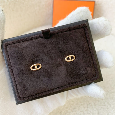 Hermes Chaine D'ancre earrings, Very Small Model in Rose Gold