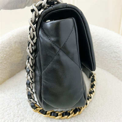 Chanel 19 Small Flap in Black Lambskin with Silver Turnlock