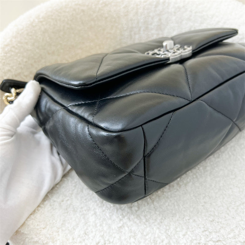 Chanel 19 Small Flap in Black Lambskin with Silver Turnlock