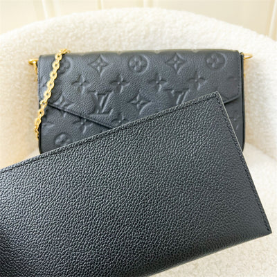 LV Felicie Pochette in Black Empreinte Leather GHW