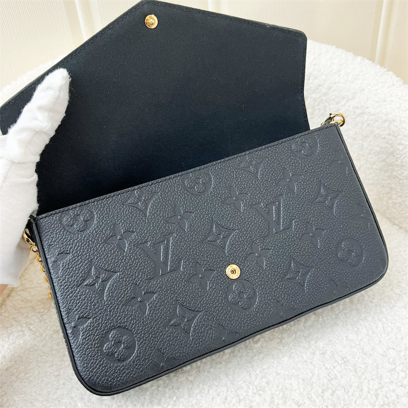 LV Felicie Pochette in Black Empreinte Leather GHW