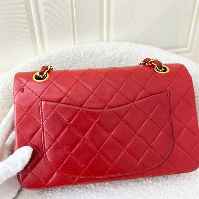 Chanel Vintage Small CF in Red Lambskin 24K Plated GHW