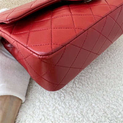 Chanel Vintage Small CF in Red Lambskin 24K Plated GHW