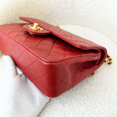 Chanel Vintage Small CF in Red Lambskin 24K Plated GHW