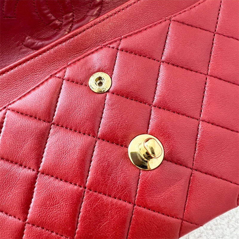 Chanel Vintage Small CF in Red Lambskin 24K Plated GHW