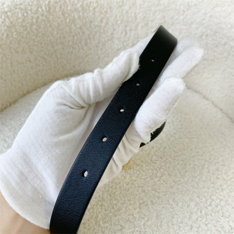 Dior Reversible CD Belt in Black Leather GHW