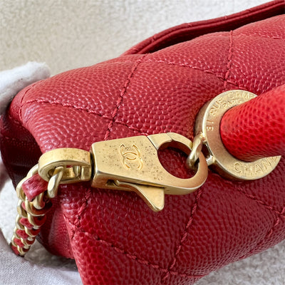 Chanel Coco Handle Small in Red Caviar GHW