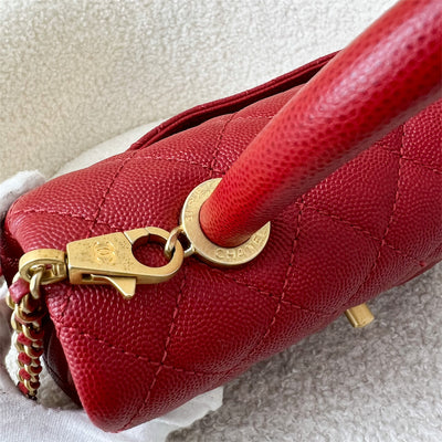 Chanel Coco Handle Small in Red Caviar GHW