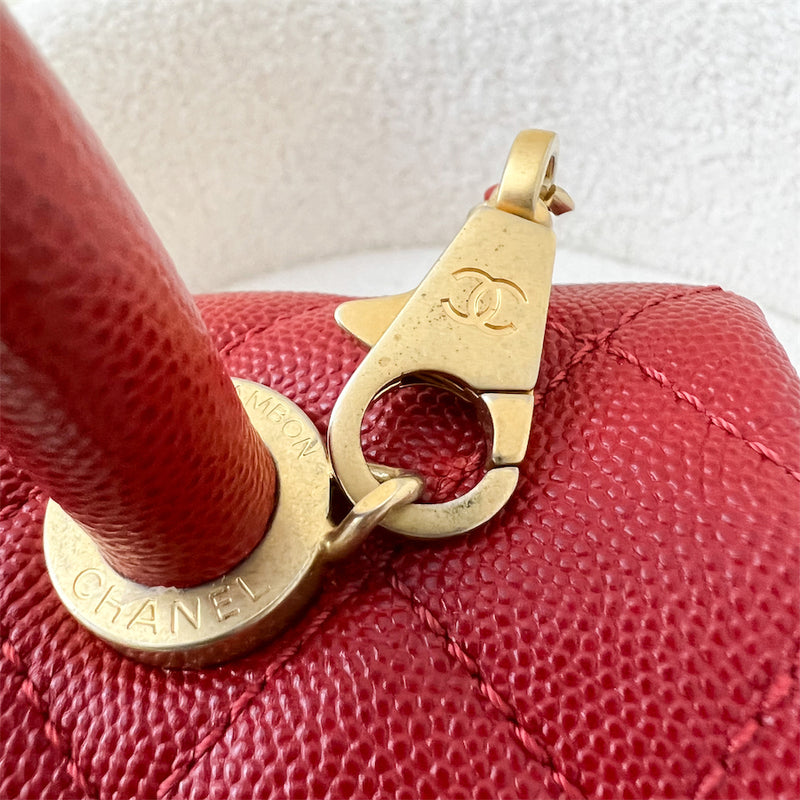 Chanel Coco Handle Small in Red Caviar GHW