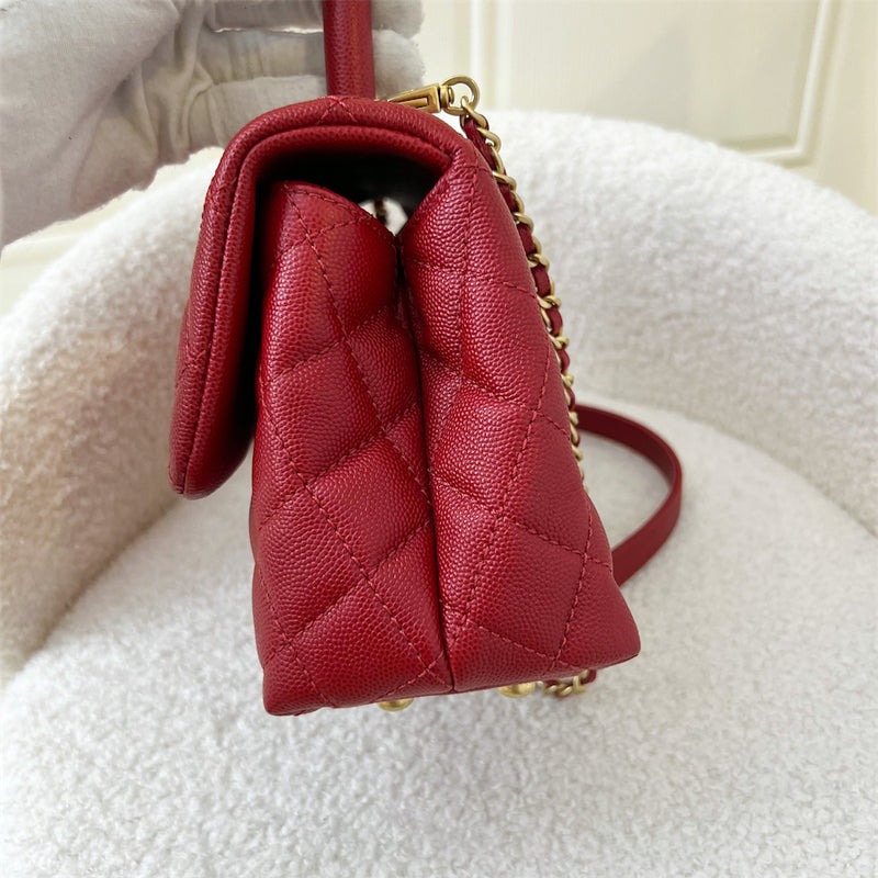 Chanel Coco Handle Small in Red Caviar GHW