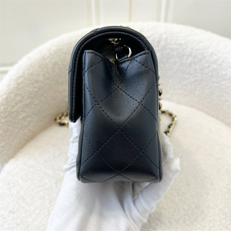 Chanel Classic Mini Rectangle in Black Lambskin LGHW