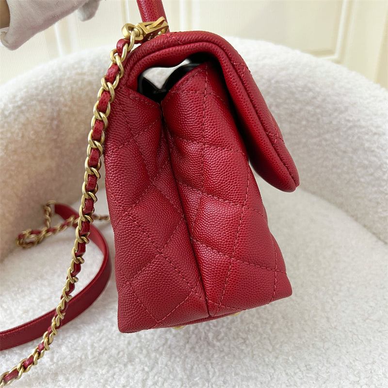 Chanel Coco Handle Small in Red Caviar GHW