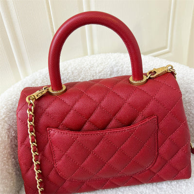 Chanel Coco Handle Small in Red Caviar GHW