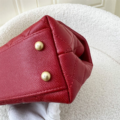 Chanel Coco Handle Small in Red Caviar GHW