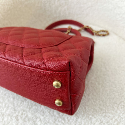 Chanel Coco Handle Small in Red Caviar GHW