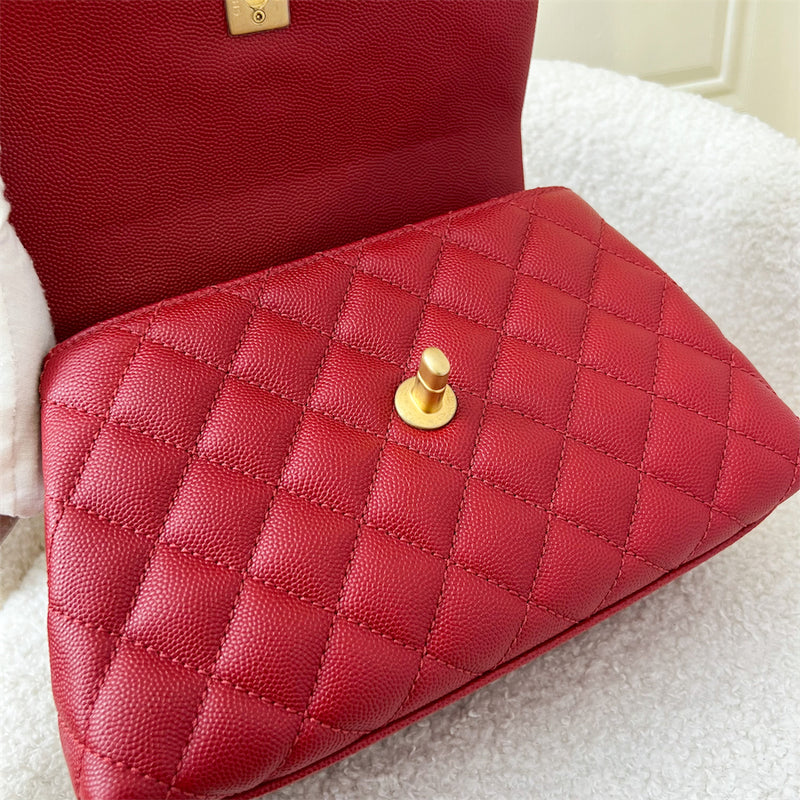 Chanel Coco Handle Small in Red Caviar GHW