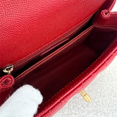 Chanel Coco Handle Small in Red Caviar GHW
