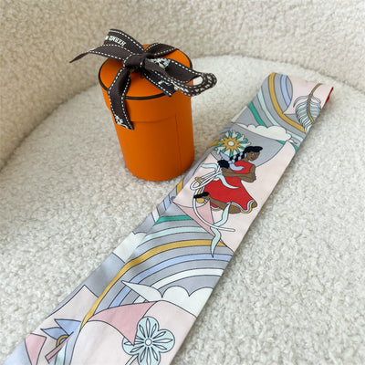 Hermes Carres Volants Twilly in 100% Silk