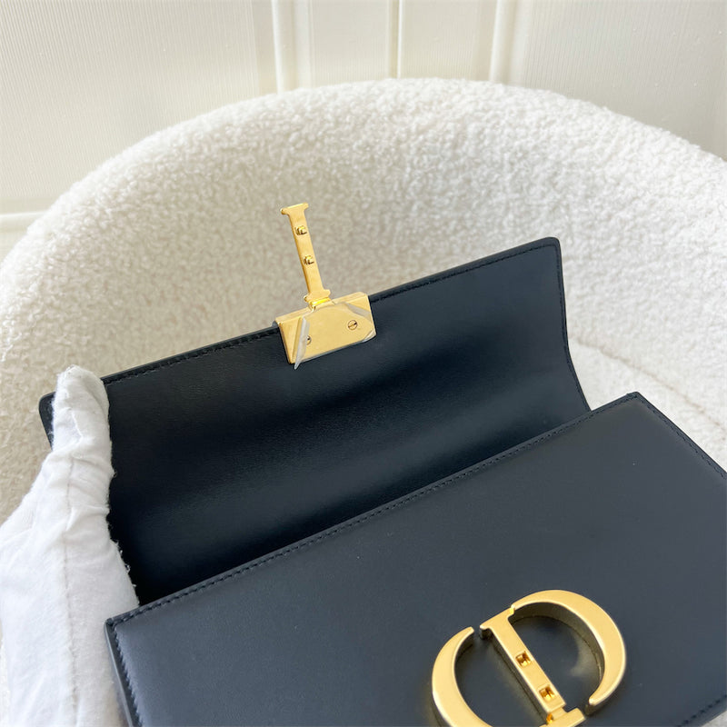 Dior 30 Montaigne East West Bag in Black Calfskin GHW