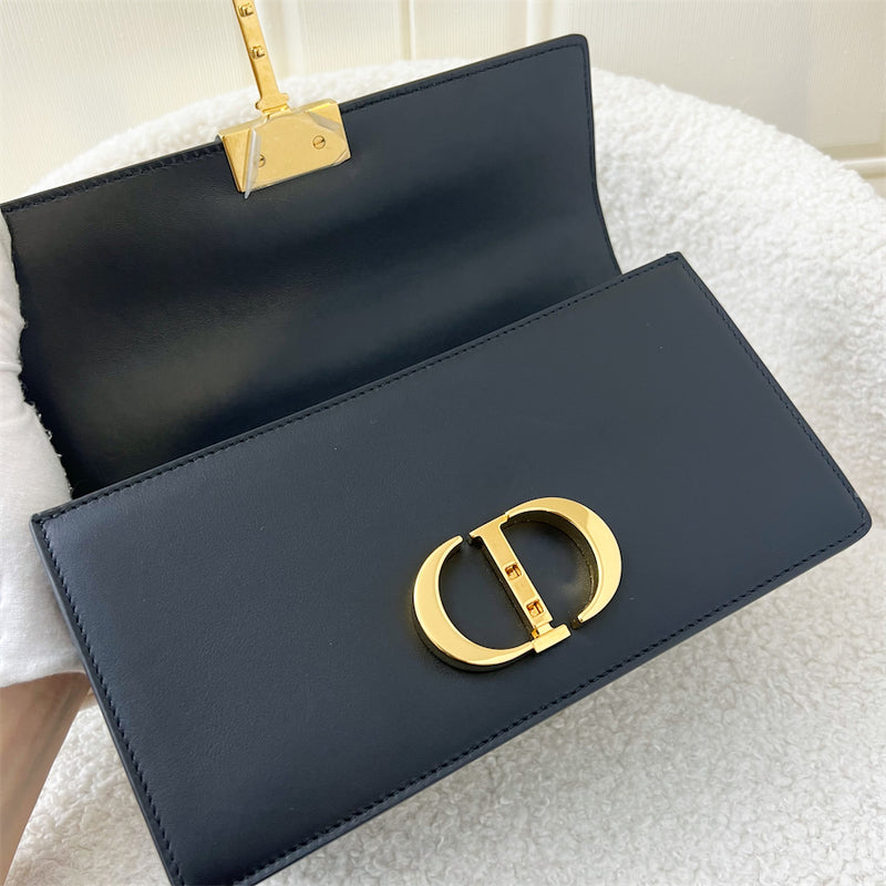 Dior 30 Montaigne East West Bag in Black Calfskin GHW