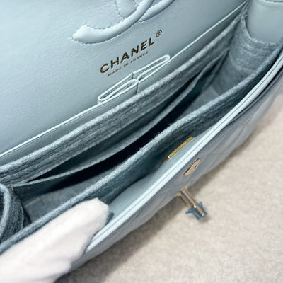 Chanel Small Classic Flap in 22P Robin Egg Blue Caviar LGHW