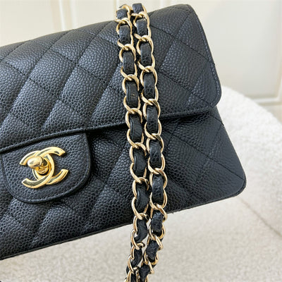 Chanel Small Classic Flap CF in Black Caviar GHW