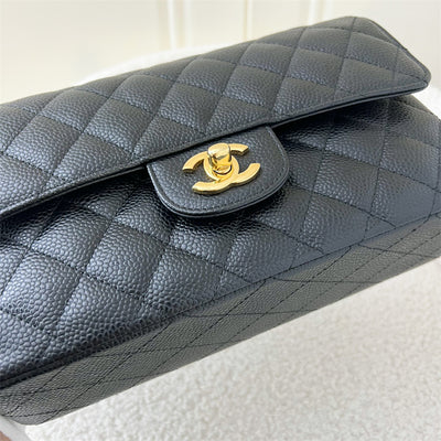 Chanel Small Classic Flap CF in Black Caviar GHW