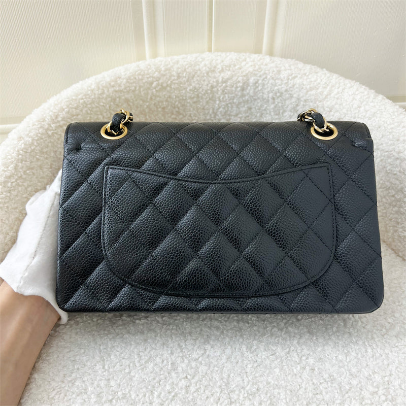 Chanel Small Classic Flap CF in Black Caviar GHW