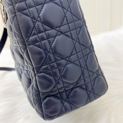 Dior Large Lady Dior in Navy Lambskin and SHW