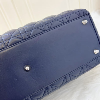 Dior Large Lady Dior in Navy Lambskin and SHW