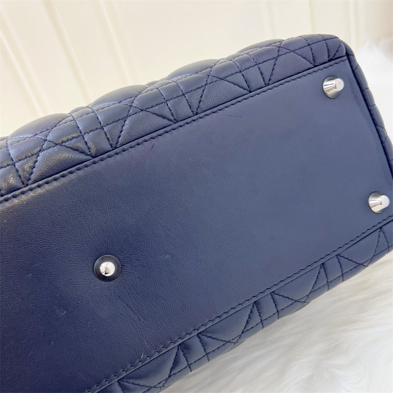 Dior Large Lady Dior in Navy Lambskin and SHW