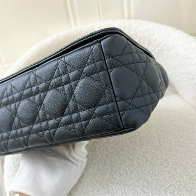 Dior Medium Caro Flap Bag in Black Calfskin GHW