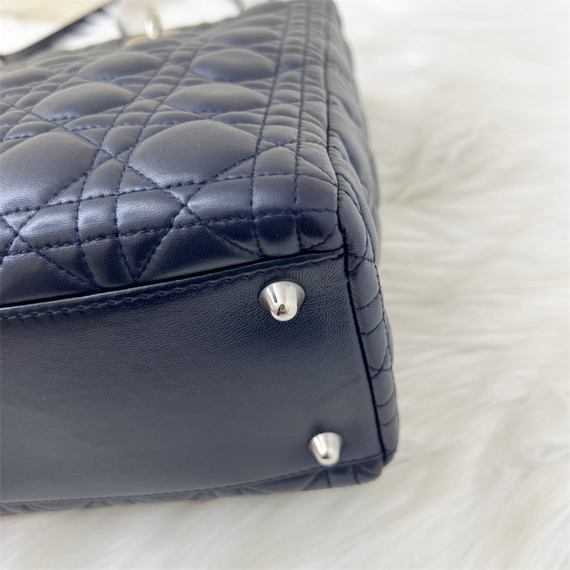 Dior Large Lady Dior in Navy Lambskin and SHW