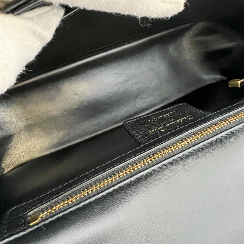 Dior Medium Caro Flap Bag in Black Calfskin GHW