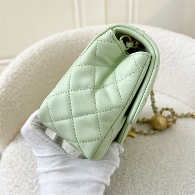 Chanel Pearl Crush Square Mini Flap in 22C Avocado Green Lambskin AGHW