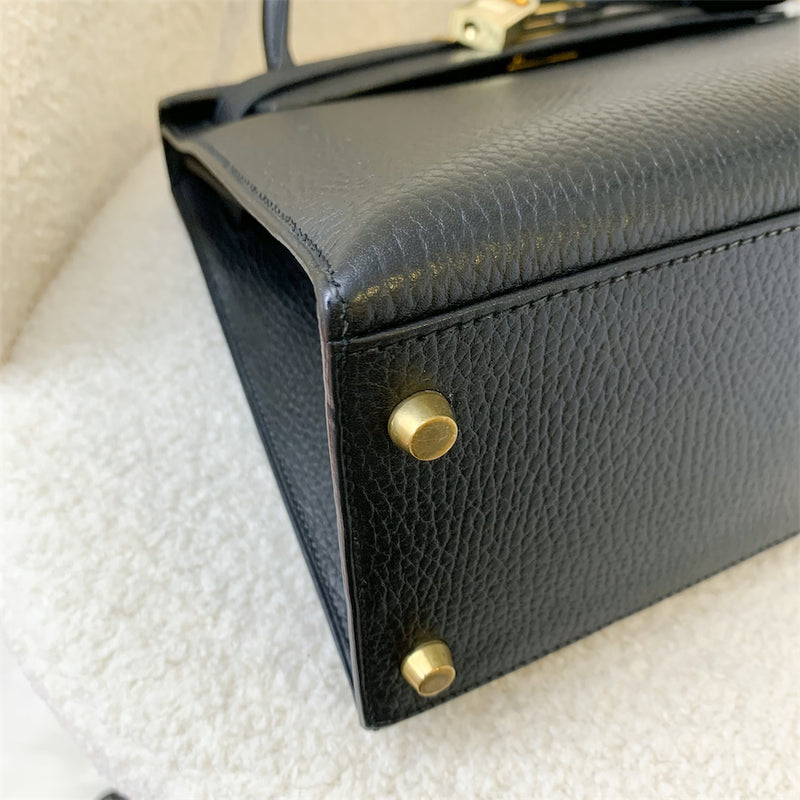 AUTHENTIC HERMES Kelly 32 Sellier Black Ardennes GHW Bag, Luxury